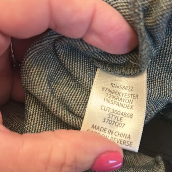 Max Studio pine green diamond pattern wide leg pull on pants Size XL New - Picture 9 of 10